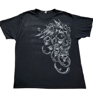 Optima Y2K Skull Crown Grunge Shirt Sz Xl
